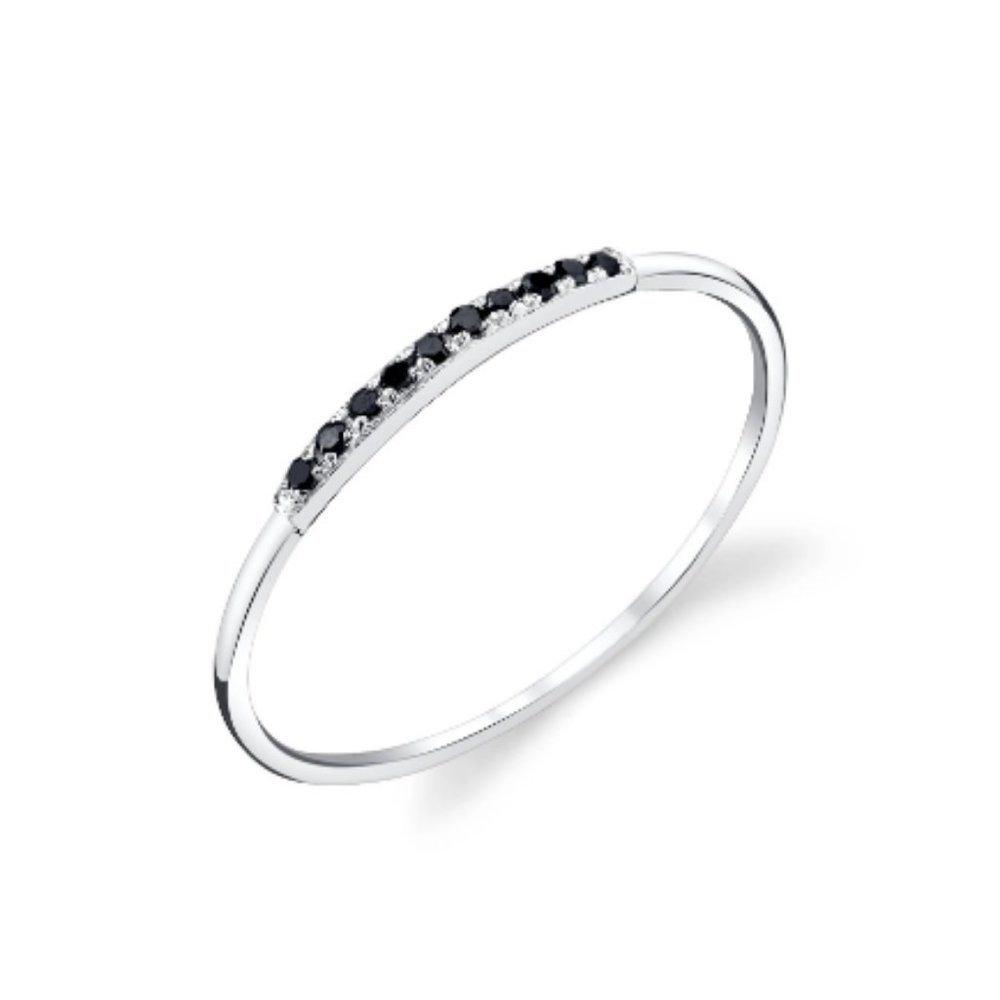 Gabriela Artigas Mini Axis Ring - Black pave (5.5)